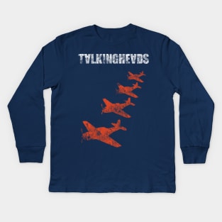 Talking Heads Planes - distressed Kids Long Sleeve T-Shirt